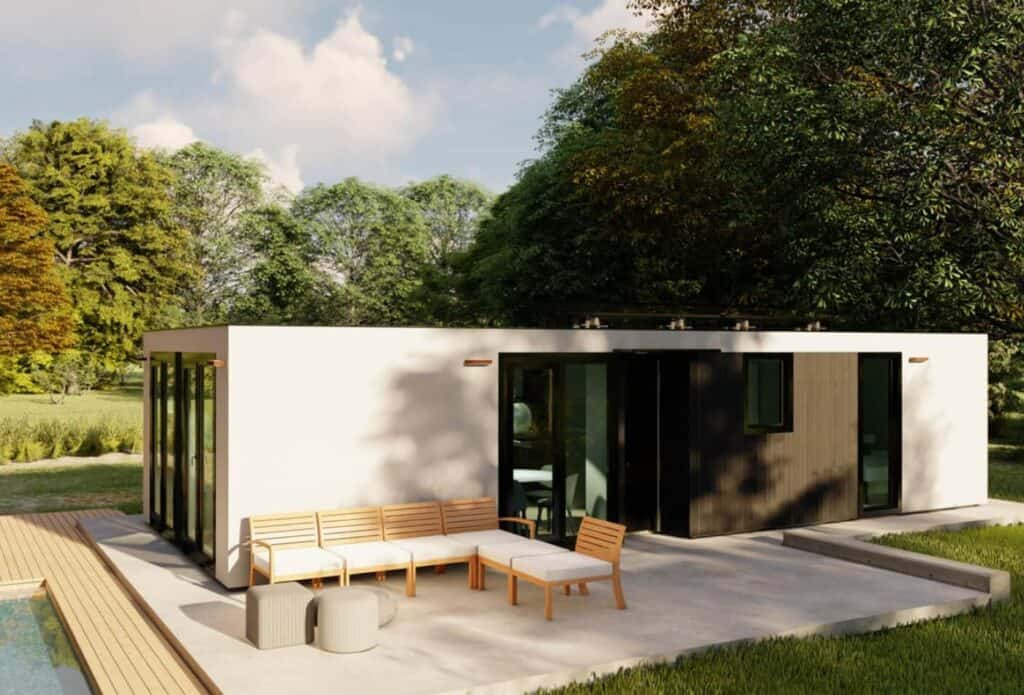 Casa moderna pequeña en entorno natural